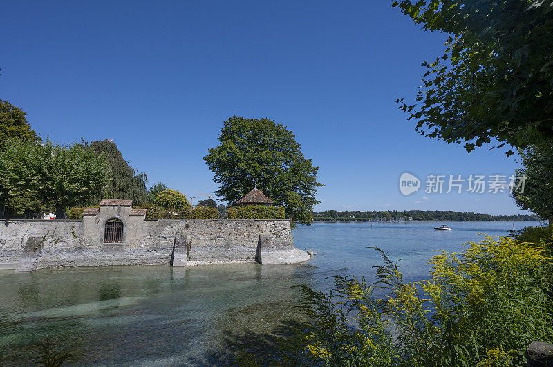 Alte Rheinbrücke in Konstanz on the shore of the Bodensee during summer